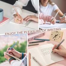 Linbsunne Gel Pens Black Ink Pens For Office 0.5mm Fine Point Pens Smooth Writing Retractable Work Pen (Metal Clip-12 Pcs) - MàuD - Xem 4