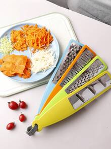 1 Set de 4 en 1 rallador de verduras, pelador, rebanador y rallador de queso de acero inoxidable, herramienta de cocina especializada para patata, zanahoria, pepino, pizza y queso - Multicolor - Ver 9