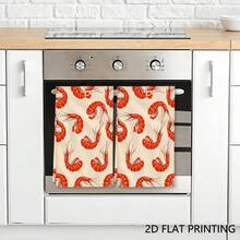 2pcs ,Shrimp Seafood Kitchen Towels, Decorative Themed Towels Dish Cloth And Kitchen Dish Towel, Suitable For Kitchen Restaurant Decoration, Bathroom Use, Guest Decoration, Happy Home Decoration, Holiday Party For Birthday Anniversaries, Valentine's Day, Thanksgiving, Christmas, Halloween, Wedding, New Year Gifts Provide, Ideal Gifts For Her, Him, Family Members, Boyfriends, Girlfriends, Fathers, Family Members, Mothers, Lovers, Daughters, Sons, Grandfathers, Grandmothers, Friends, Classmates And Pets KitchenTowel, Kitchen Sofa, Bed, Car, Bedroom, Living Room, Office, Outdoor Camping, Beach, Wall Decoration, Bedroom Decor, Fall Decor, Fall Decorations For Home, Christmas Party Theme KitchenTowel, Christmas Decor - 白色 - 查看 1