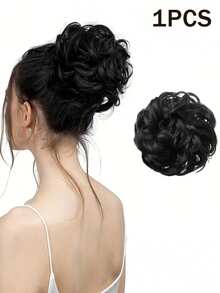 El material es fibra química de seda mate resistente al calor y contiene la mayoría de los colores del comercio exterior. El trabajo requiere rizado y alto volteo. La cortina rizada no se enrolla directamente en la cuerda elástica, sino que se cose talla grande firmemente en la cuerda elástica, lo que hace que el peinado sea talla grande estable. El modelo fue tomado por el modelo invitado (color de cabello: negro natural, marrón claro, marrón oscuro, negro amarronado). - Multicolor - Ver 14