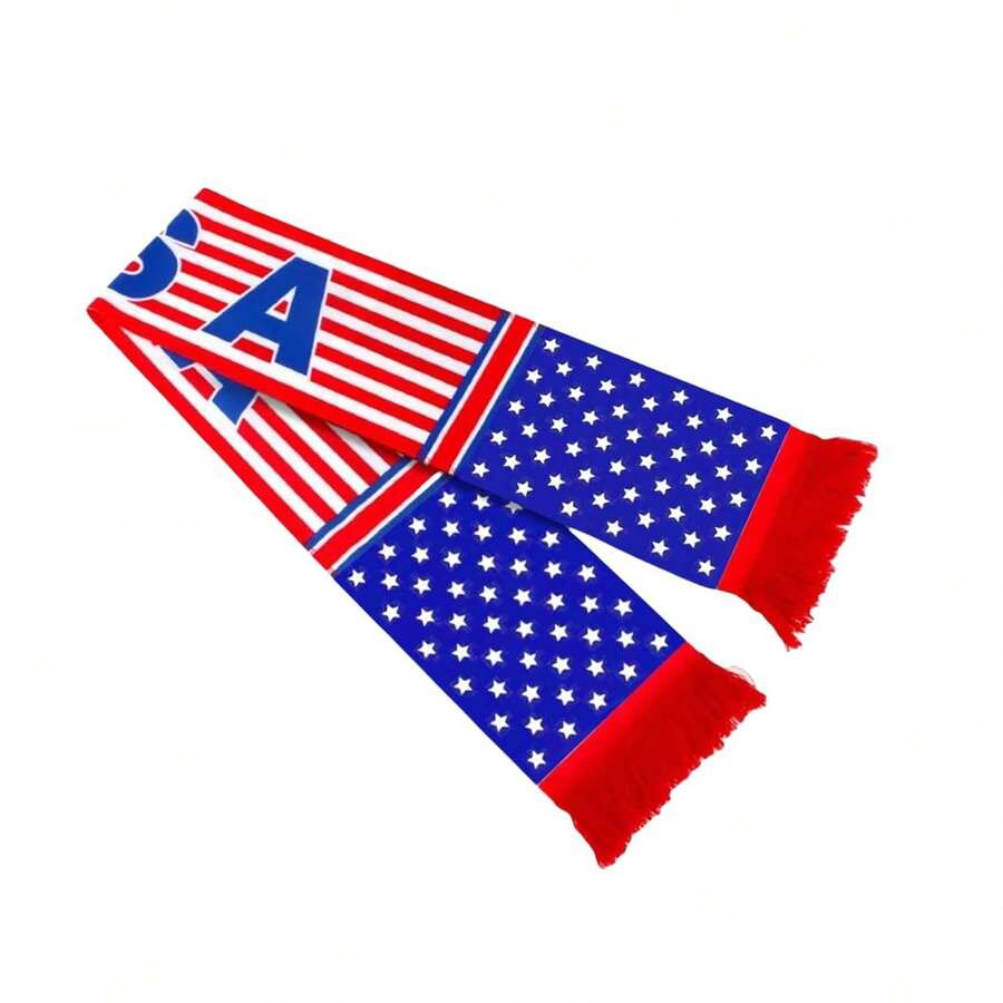 2-Pack Of Soccer National Team Scarves,Soccer Fans Souvenir Double Side Logo Print Scarf,World Top 40 National Team Scarf - 彩色 - 查看 1