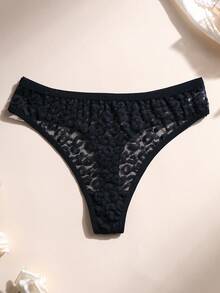 11 PCS Women's Sexy Leopard Lace Thong Low Waist Seamless Panties Hollow Out Comfortable And Breathable Lingerie Underwear - Multicolor - View 9