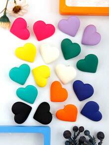Betykuku 9pairs/Set Heart Design Stud Earrings Valentines,Mom,Mother,Mother's Day,Gift - Multicolor - View 2