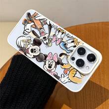 Disney. ‌   What Disney Disney Mickey Mouse Family Character Patterned Phone Case With Playful Designs And Cheerful Colors. Compatible With  17, 16, 15, 14, 13, 12, And 11 Pro Models, Featuring Shockproof Protection. Perfect Gift For Family And Frids For Birthdays Holidays And Special Occasions..Holiday Accessories. - 白色 - 查看 11