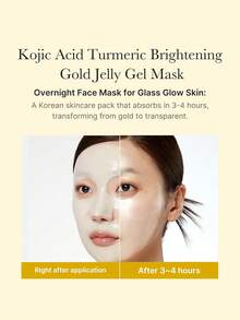 Medicube 4件組 KOJIC 酸與薑黃亮白凝膠面膜，美白修護黑斑、均勻膚色、保濕，輕盈凝膠質地，適合所有膚質，新手友善，女性日常使用，韓系化妝品，禮品 - KOJIC ACID TURMERIC BRIGHTENING - 查看 6