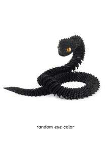 2026年生肖蛇吉祥物3D打印毒蛇摆件，带水晶夜光效果，关节灵活，设计精细，风水摆件，家居办公桌摆件，创意礼品 - 彩色 - 查看 11