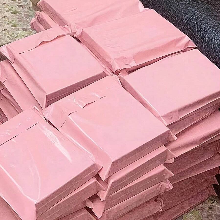 50pcs Pink Poly Mailer Bags, Polyethylene Self-Sealing Mailing Envelopes Packaging Bags, Suitable For Shipping - Pink - View 1