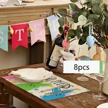 1/2/4/6/8/300 Pcs Luxury Placemat Set, Featuring Modern Minimalist Easter Bunny Pattern Design. Size: 12*18 Inches/30*45 Cm, Multiple Patterns Available, Suitable For Easter Dining And Home Decor. - Multicolor - View 21