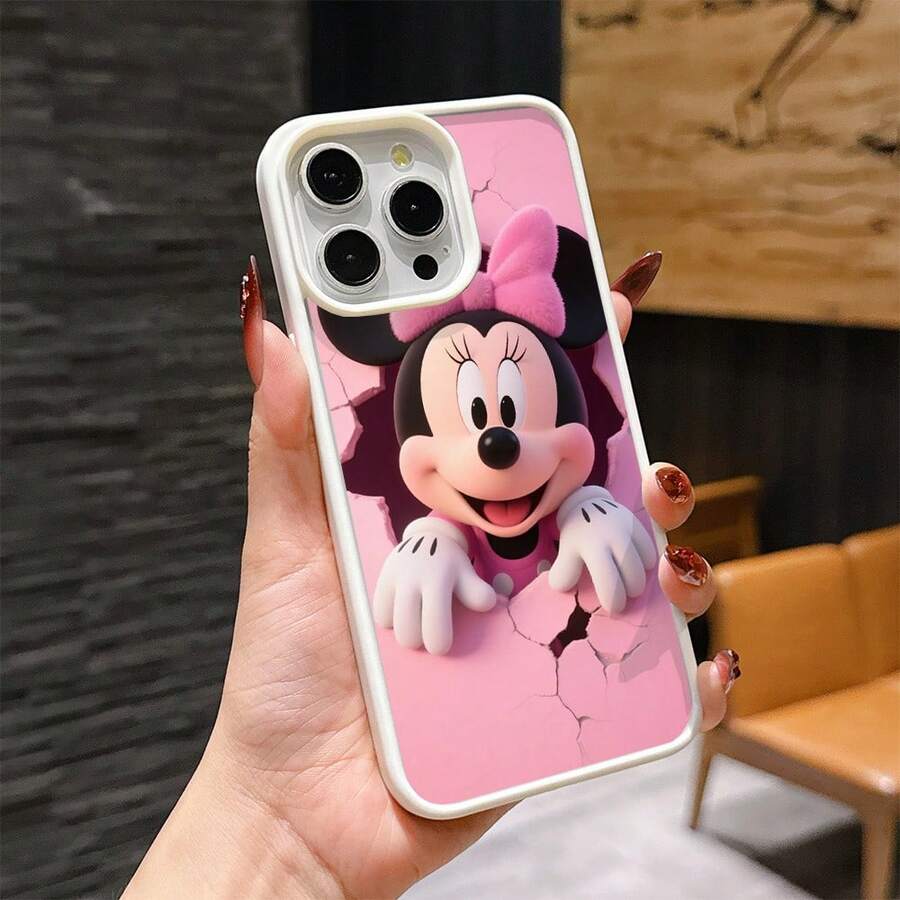 Mickey Mouse Clubhouse Character Patterned Phone Case Featuring A Joyful Design. Mickey Mouse, Minnie Mouse, Donald Duck, Daisy Duck, Goofy Dog, Compatible With IPhone 17, 17 ProMax, 17 Pro, 17 Air, 16, 15, 14, 13, 12 Pro 11 XsMax Xs Xr X And Galaxy Models, With Shockproof Protection And Magnetic Case. A Fun Gift For Disney Fans ,Mickey Fans, Family, Friends, Birthdays, Holidays, And Special Occasions. A Delightful Addition To Your Phone Accessories. - 白色 - 查看 1