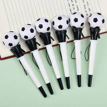 1pc Stress Relief Squeeze Retractable Punch Ball Pen, Football Shaped Ballpoint Pen - Silver - View 6