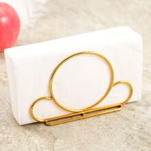 Metal Flower Shaped Napkin Holder - Paper Towel Rack For Hotel, Cafe, Homestay Tabletop Decor - Multicolor - View 6