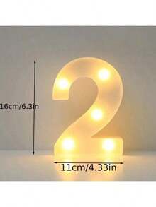 6.3IN Decorative Led Light Up Number Letters, White Plastic Marquee Number Lights Sign Party Wedding Decor Battery Operated Number - Multicolor - View 42
