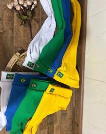 High-Waisted Bikini With Hot Pants/High-Waisted Set - Fits Sizes 38 To 42. Modern And Chic. BRAZIL/World Cup 2026. Casual, Sensual, Beach, Vacation, Sports, Night, Office. - 綠色 - 查看 2