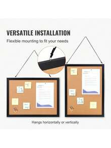 24x18 Inches Bulletin Board, Double-Sided Bulletin Board With MDF Sticker Frame, Vision Board Includes 10 Pushpins, For Display And Decoration In Office Home And School - 24'' x 18'' Double-Sided - View 6