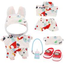 Eyemask & Sleepwear Set (Random Pattern), Bottle Hanger, Slippers, For Labubu, Holiday & Birthday Gift (Excluding Plush Doll) - Multicolor - View 13