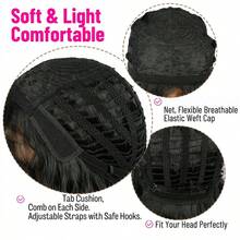 1pc Men's Wig Long Curly Hair, Rock Heavy Metal Style, Party Halloween Anime Dress Up Wig, Fiber Hair, Non-Human Hair , Ideal Choice For Gifts - Black - View 6