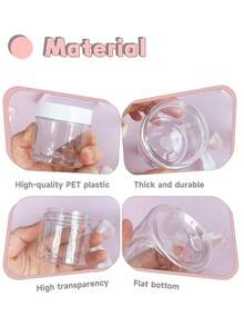 2pcs Transparent Moisturizing Repair Cream, Cleansing Face Mask Plastic Bottles With Lids, Pigment Dispensing Bottles, Dried Flower Storage Bottles - White - View 4