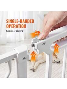 Baby Gate, 29.5"-39" Extra Wide, 30" High, Dog Gate For Stairs Doorways And House, Easy Step Walk Thru Auto Close Child Gate Pet Security Gate With Pressure Mount Kit And Wall Mount Kit - 白色 - 查看 3