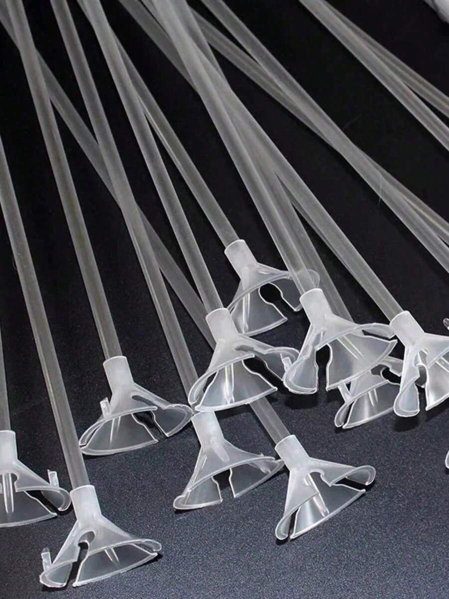 Plastic Balloon Fixing Clips And Rods, Minimalist Transparent Balloon Stand, Suitable For Various Festivals, Parties, Graduation Parties And Other Occasions, Valentine's Day Decoration - View 1