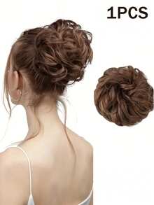 El material es fibra química de seda mate resistente al calor y contiene la mayoría de los colores del comercio exterior. El trabajo requiere rizado y alto volteo. La cortina rizada no se enrolla directamente en la cuerda elástica, sino que se cose talla grande firmemente en la cuerda elástica, lo que hace que el peinado sea talla grande estable. El modelo fue tomado por el modelo invitado (color de cabello: negro natural, marrón claro, marrón oscuro, negro amarronado). - Multicolor - Ver 10