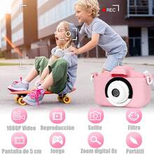 Children's Camera, Mini Camera For Children, Mini Digital Video And Photo Selfie Camera With 2.0 IPS HD Screen With 32G Memory Cards - Blue - View 8