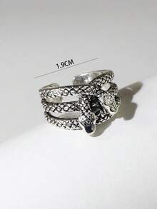 1 chiếc nhẫn hình rắn hai đầu độc đáo, nhẫn hở hình động vật thời trang unisex. - rắn - Xem 5