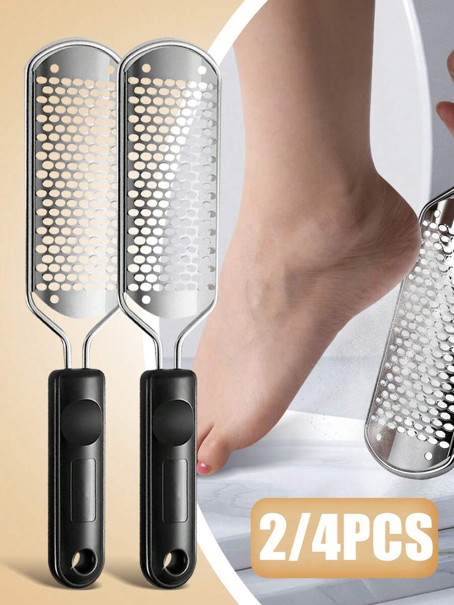 2/4pcs Foot File, Foot Grater, Callus Remover, Professional Foot Scraper, Wet & Dry Foot Crack Dead Skin Remover - Multicolor - View 1