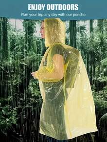 6pcs Portable Disposable Rain Ponchos, Cardboard Emergency Waterproof Capes, Vacuum Packed