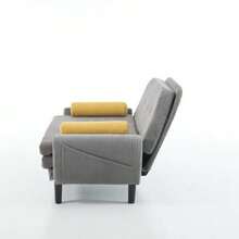 Two-Seater Grey Corduroy Sofa For The Living Room, Usable As A Daybed And Reclining Armchair With Storage Space. - Grey - View 10