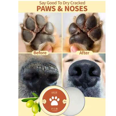 Natural Blueberry Pet Paw Balm - Protects Paws From Hot Surfaces, Moisturizes Dry Paws & Nose, Nourishes Cracked Dog Paws, Blueberry Scented Cream, For Cats & Dogs, Paw Protector