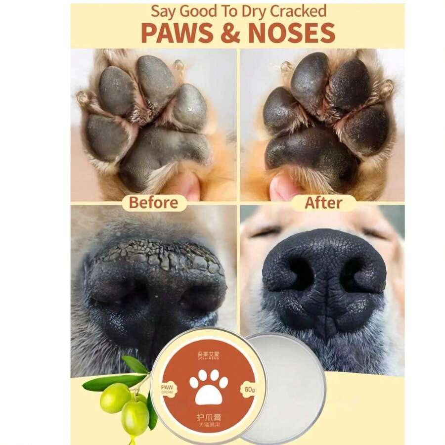 Natural Blueberry Pet Paw Balm - Protects Paws From Hot Surfaces, Moisturizes Dry Paws & Nose, Nourishes Cracked Dog Paws, Blueberry Scented Cream, For Cats & Dogs, Paw Protector - Multicolor - View 1