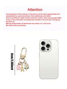 Letter Initial Keychain With Heart Rose Charm, Gold Metal Alphabet Key Ring For Women & Girls, Pink Enamel Floral Heart Pendant Keychain, Cute Personalized Bag Charm & Handbag Accessory, Car Key Holder Decoration, Stylish Backpack Pendant, Ideal Gift For Birthday, Valentine's Day, Mother's Day, Anniversary, Christmas, Holiday & Daily Use - Multicolor - View 11