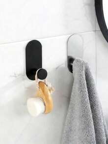 1/2 buc cârlige de perete adezive din oțel inoxidabil rezistent, cârlige lipicioase puternice, suport autoadeziv pentru prosoape, umeraș pentru haine, organizator pentru chei, cârlige de montare pe perete pentru baie, accesorii pentru depozitare în baie și bucătărie, cârlige pentru prosoape din oțel inoxidabil rezistente, umeraș fără găurire, instalare ușoară, cârlige impermeabile, potrivite pentru bucătărie, baie, sufragerie, birou, hotel și petreceri - Multicolor - Vizualizare 9