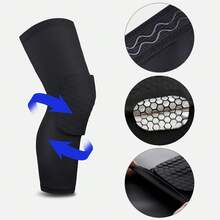 1pc Basketball Honeycomb Knee Pad, Sports Leg Protector For Running, Fitness, Outdoor Activities - Black - View 3