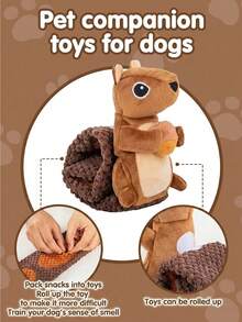 1pc Squirrel Design Hiding Food Pet Toys, Voice Activation Dog Toy, Pet Puzzle Feeder Toy, Dog Intelligence Toy, Squeaking Hide-And-Seek Puzzle Interactive Tug-Of-War Toy For Small, Medium And Large Dogs - Multicolor - View 5