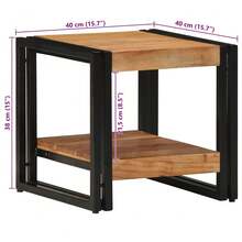 vidaXL Tavolo basso Marron 40 x 40 x 38 cm Bois d'Acacia Massif - Castano - Visualizzare 11