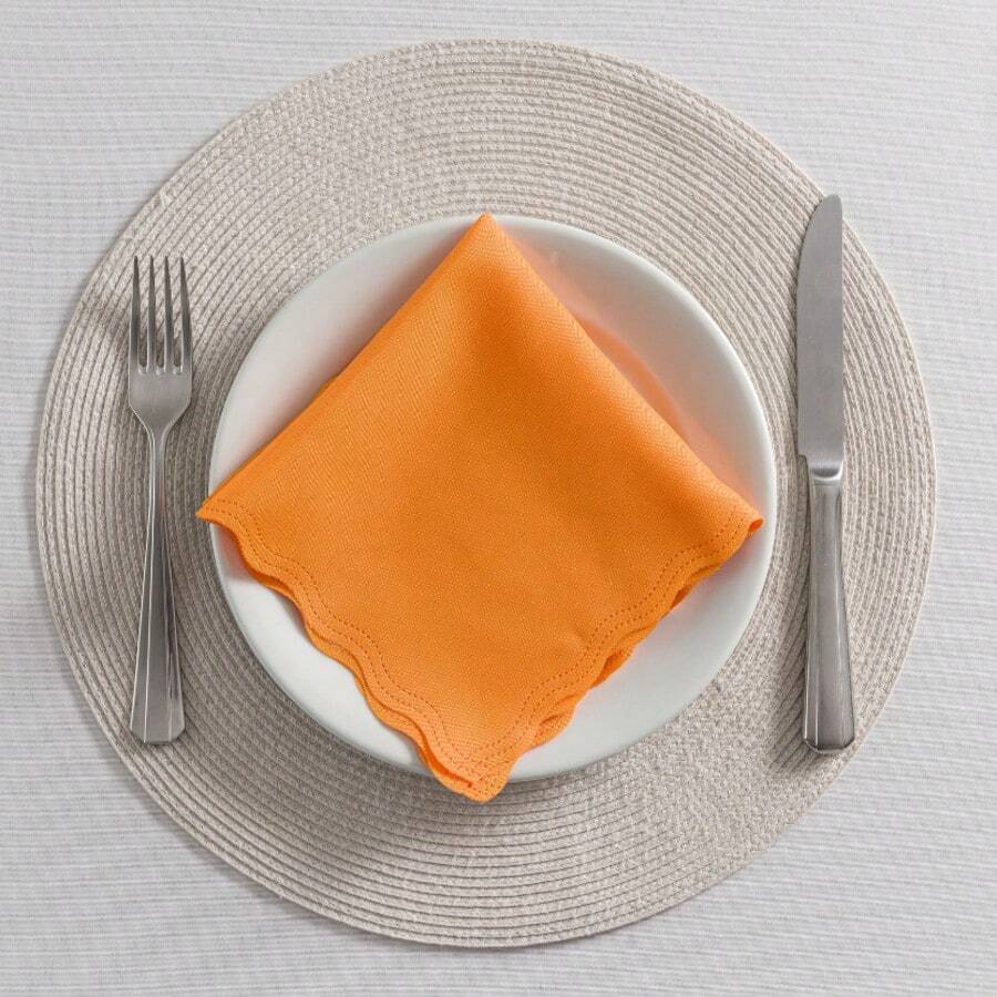 Fabric Napkin Set Of 50 Oxford Laser Finish - Pumpkin - View 1
