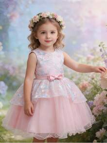 女童礼服，适合上学、主持、表演、公主风格，适合幼儿和小女孩