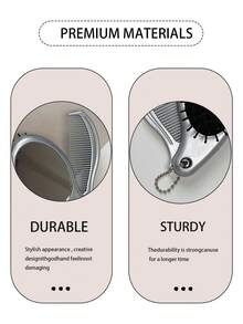 三合一便携式美发梳，配有珍珠链、镜子和扁平梳齿，可折叠，两用，带按摩功能，时尚气垫梳，适合所有发质，旅行和日常必备，可爱吊坠礼品，派对小礼物 - 彩色 - 查看 7