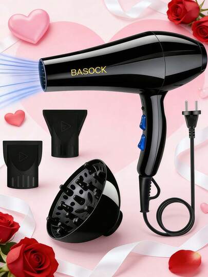 MOREBEAUTY Professional Hair Dryer: This 2000W ion hair dryer is suitable for both salons and personal use - powerful. It is a professional hair dryer for men and women, available in black/green - a professional hair dryer in 2 colors, with ABS sturdy heat-resistant material, 3 temperature adjustment options for cold and hot, 2 speed settings adjustable, with a hair nozzle and diffuser. It is a professional electric hair dryer with European style/Han style/US style, blow dryer/hair dryer/shark hair dryer/hairdryer. It is suitable for salons and hairdressers at home, with high power and fast anionic drying technology, suitable for student dormitories, quickly and quietly drying curly hair, unwanted curls - designed for travel.