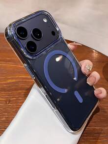 Luxury High Transparency PC Magnetic Phone Case Compatible With IPhone 17Pro Max 17 16 15 14 Pro Max For Wireless Charge Shockproof Cover - Dark Blue - View 3