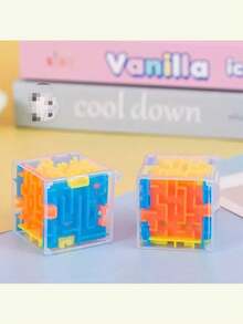 1/3/6片装六面迷宫拼图玩具，3D串珠迷宫拼图玩具，趣味减压玩具，学生奖励，生日礼物，返校礼物，新年礼物 - 彩色 - 查看 2