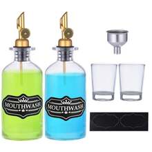 Set Of 350ml Glass Dispensers - For Olive Oil, Vinegar In Cooking Or As A Mouthwash