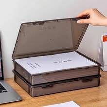 1个A4文件整理盒，重要文件收纳盒，适用于办公室和家庭证书、文具和小物件的分类整理，办公和学校用品 - 透明黑 - 查看 1