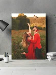 1pc Customized Photo Canvas Print, Wedding Photo Wall Art, Customize Your Photo, Customizable Wooden Framed Canvas Wall Art - Personalized Family Portrait & Action Shots, Wall Decor, Canvas Art, Suitable For Living Room, Bedroom Or Home Office Decoration, Cozy Room Accent, Quality Reproduction Painting, Framed Canvas Wall Hanging - Multicolor - View 7