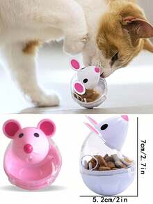 老鼠造型防逃脱食物球玩具，猫玩具 - 彩色 - 查看 4