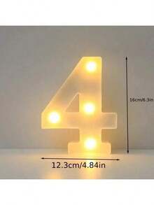 6.3IN Decorative Led Light Up Number Letters, White Plastic Marquee Number Lights Sign Party Wedding Decor Battery Operated Number - Multicolor - View 38
