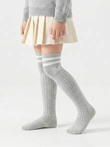 1双婴儿幼儿纯色过膝袜，休闲运动及校园风格及膝长袜，儿童女童四季皆宜 - 彩色 - 查看 18