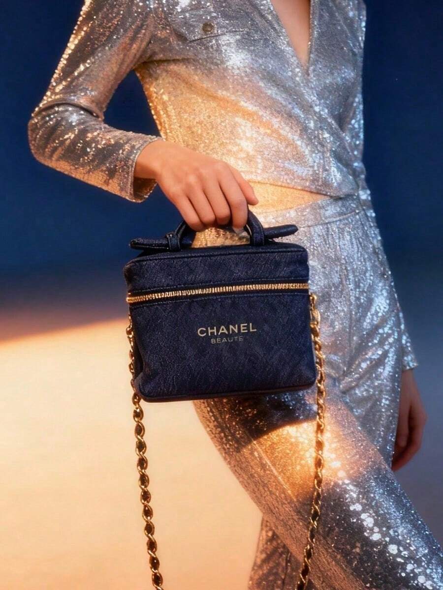 CHANEL Elegant And Versatile Makeup Bag, Shoulder Bag, Jewelry Box And Storage Box, Suitable For Casual Daily Use, Perfect Christmas Gift For Women - Blue - View 1