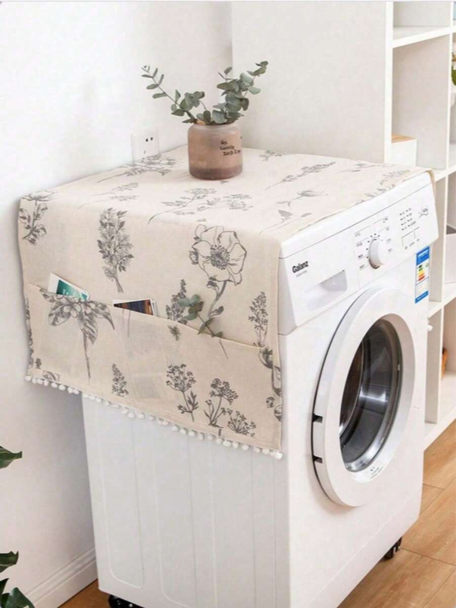 1-Piece Drum Washing Machine Cover, Waterproof And Sunproof Washing Machine Cover, Printed Fully Automatic Washing Machine Cover, Universal Dustproof Drum Cover, Laundry Room Accessory